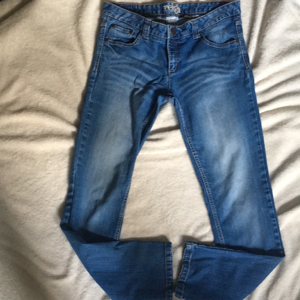 Faded blue jeans